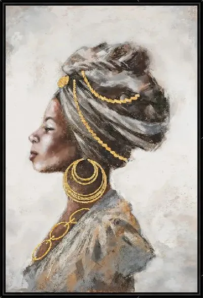 Картина Африканка с золотыми украшениями №21