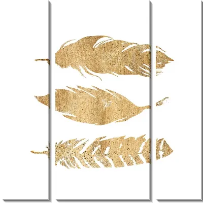 Модульная картина Три золотых пера