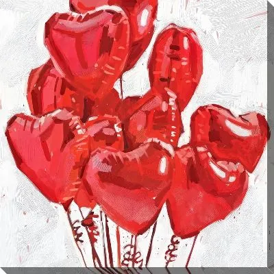 Картина маслом Сердца №4