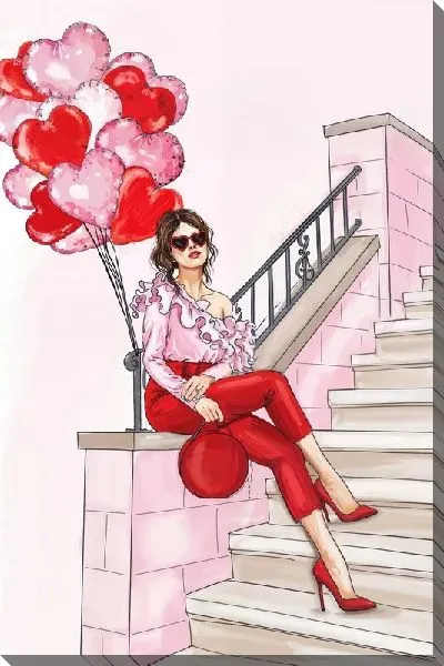 Картина маслом Сердца №12