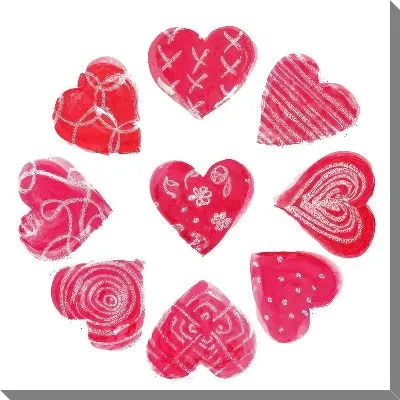 Картина маслом Сердца №14