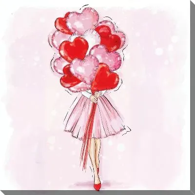 Картина маслом Сердца №17