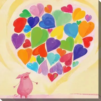 Картина маслом Сердца №22