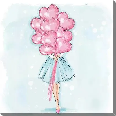 Картина маслом Сердца №26