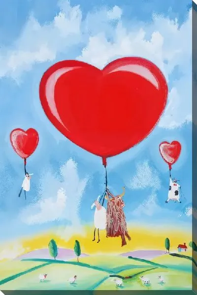 Картина маслом Сердца №30