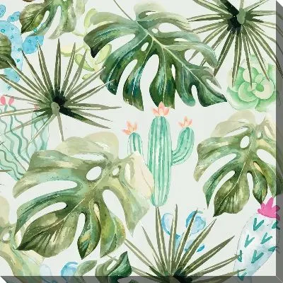 Картина маслом Тропические листья №108