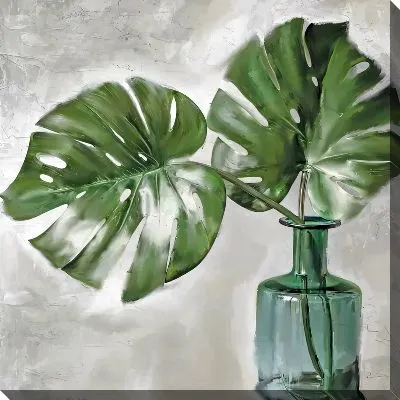 Картина маслом Тропические листья №116