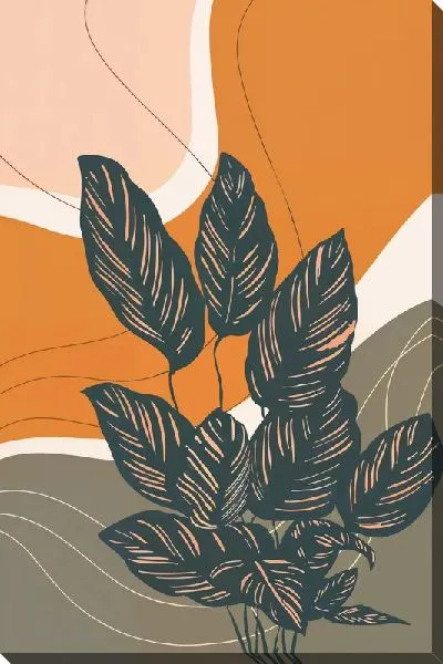 Картина маслом Тропические листья №117