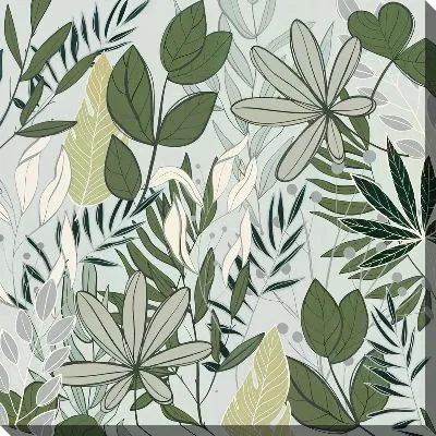 Картина маслом Тропические листья №122