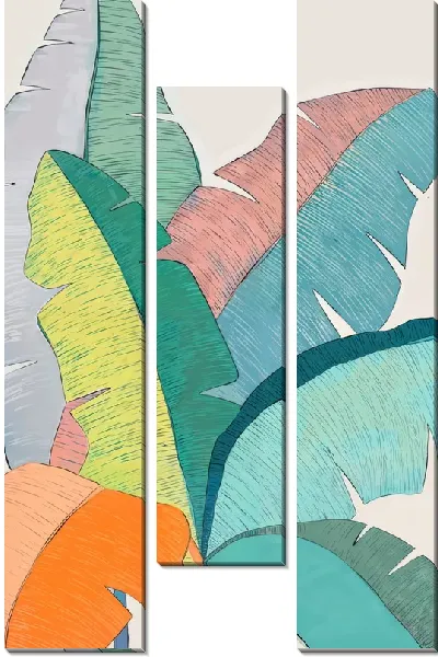 Модульная картина Тропические листья №137