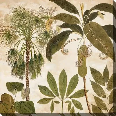 Картина маслом Тропические листья №140