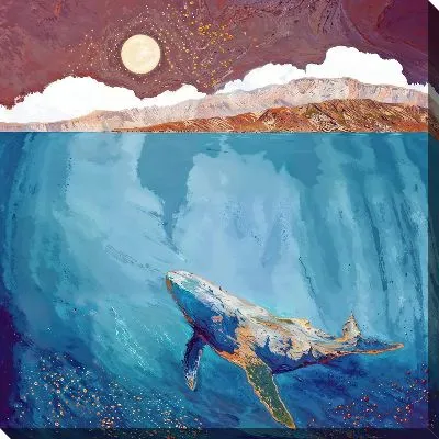 Кит в глубине моря