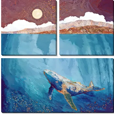 Кит в глубине моря