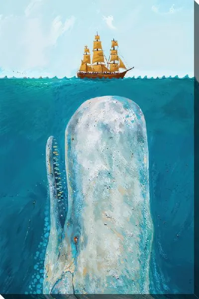 Картина маслом Кит под парусником