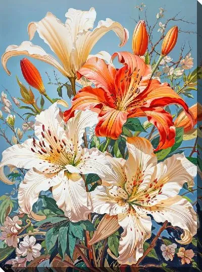 Картина маслом Лилии №300