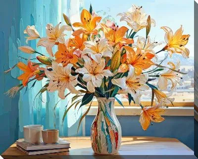 Картина маслом Лилии №304