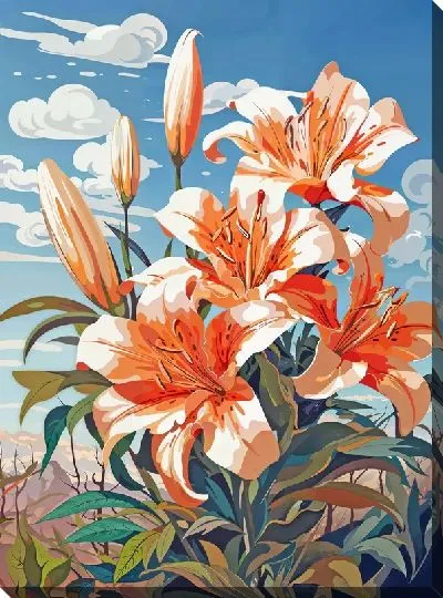 Картина маслом Лилии №307