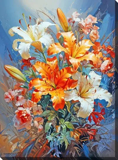 Картина маслом Лилии №314
