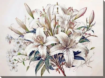 Картина маслом Лилии №315