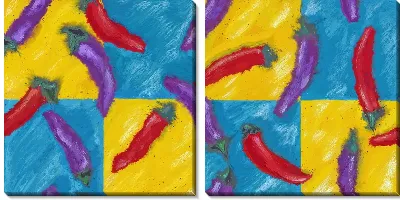 Модульная картина Перцы в стиле арт