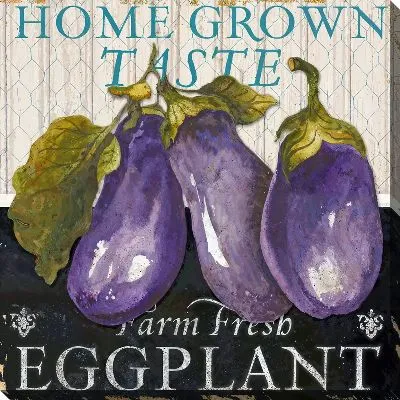 Картина маслом Баклажаны в стиле винтаж