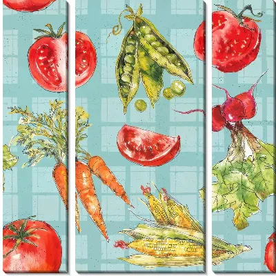 Модульная картина Разрезанные овощи
