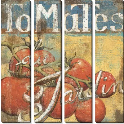 Модульная картина Томаты в стиле винтаж №2