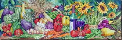 Постер Овощи, вино и подсолнухи