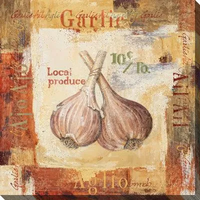 Картина маслом Чеснок винтаж