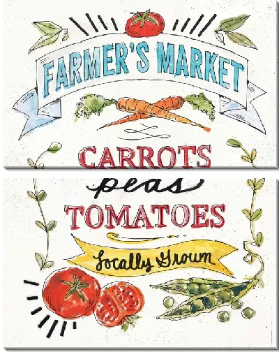 Модульная картина Фермерский магазин морковь и томаты