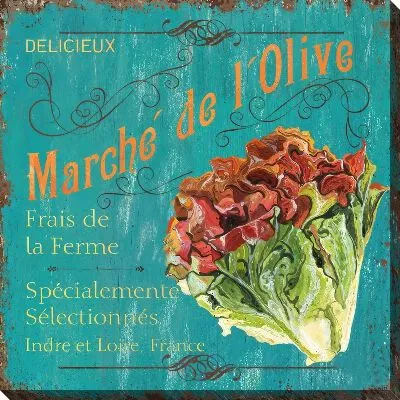 Картина маслом Салатный листья винтаж