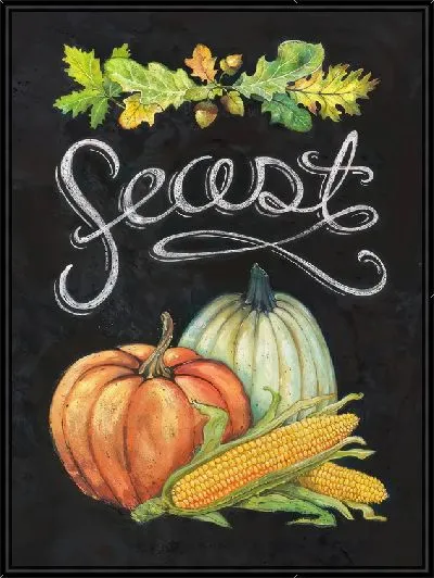 Картина Две тыквы и кукуруза