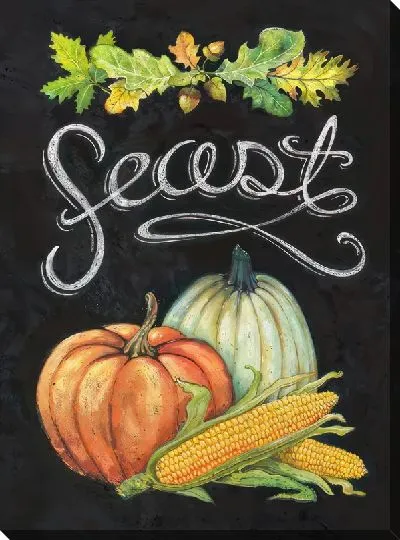 Постер Две тыквы и кукуруза