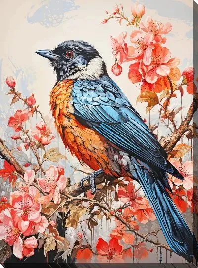 Картина маслом Птичка №17