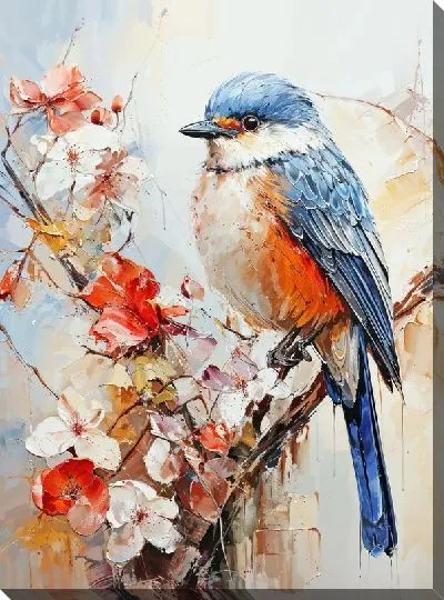 Картина маслом Птичка №18