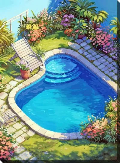 Картина маслом Бассейн №349