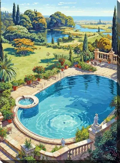 Картина маслом Бассейн №350