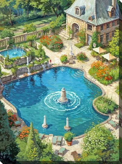 Картина маслом Бассейн №367