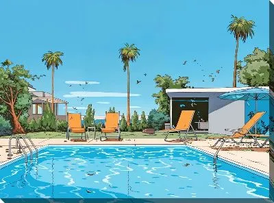 Картина маслом Бассейн №377