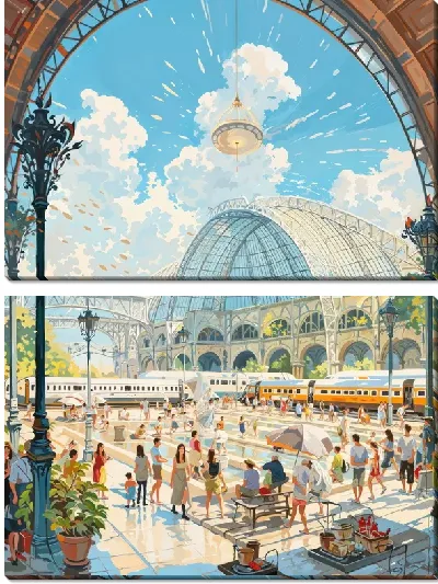 Модульная картина Вокзал №21