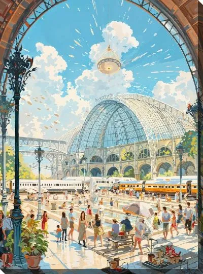 Картина маслом Вокзал №21