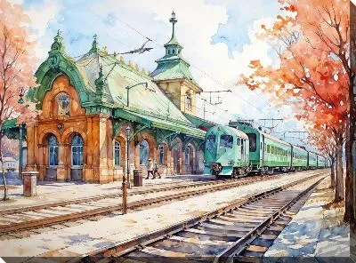 Картина маслом Вокзал №4