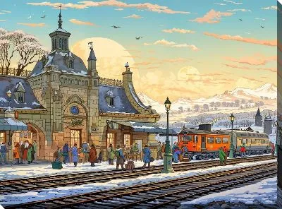 Картина маслом Вокзал №5