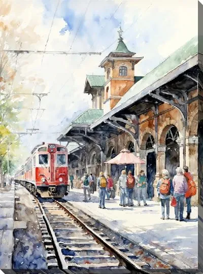 Картина маслом Вокзал №8