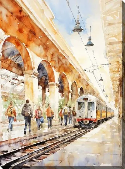 Картина маслом Вокзал №9