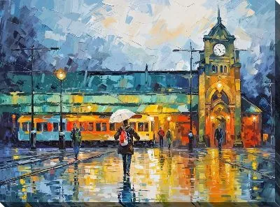 Картина маслом Вокзал №15