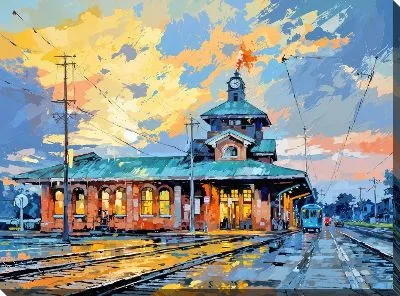 Картина маслом Вокзал №17