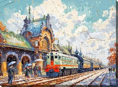 Картина маслом Вокзал №18