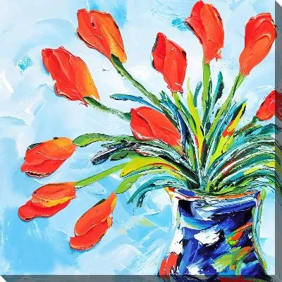 Картина маслом Тюльпаны №305