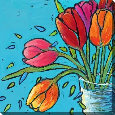 Картина маслом Тюльпаны №308